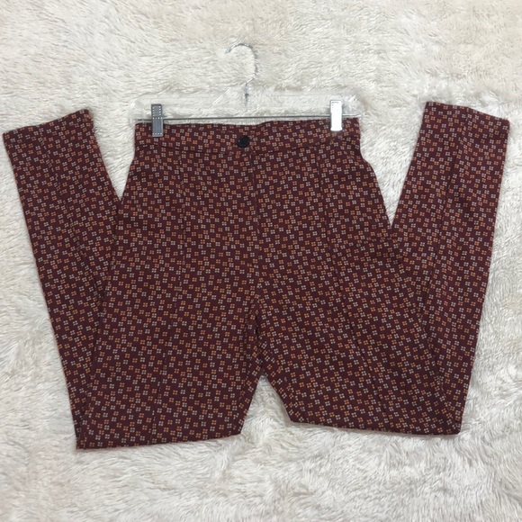 Free People Carnaby Red Patterned Pants - Picture 5 of 7